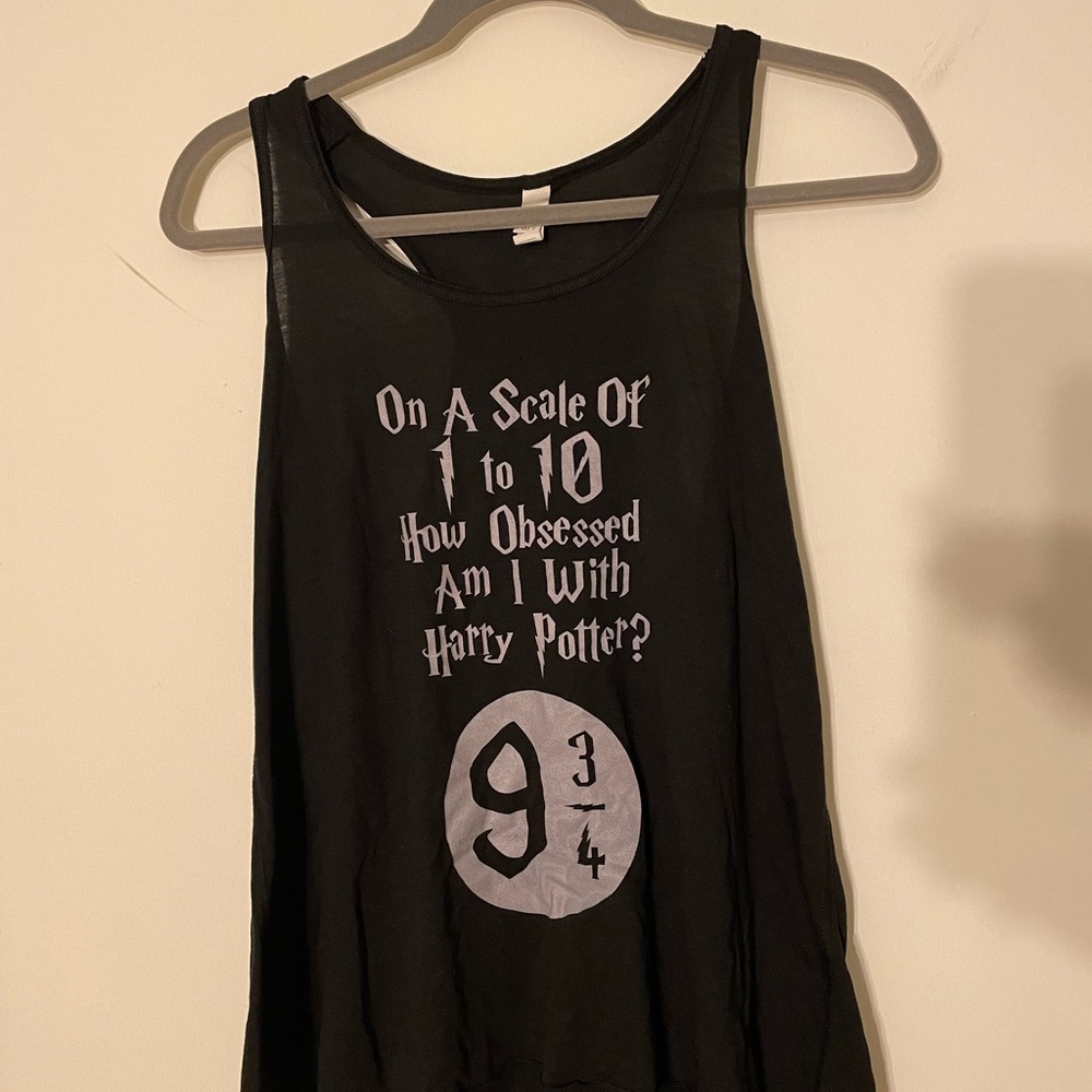 Harry Potter “On a scale of 1 to 10” racer back high low tank top size large
